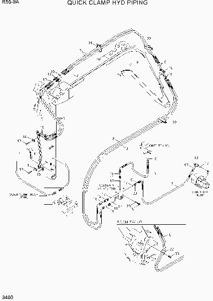 3400  QUICK CLAMP HYD PIPING   Hyundai R55-9A