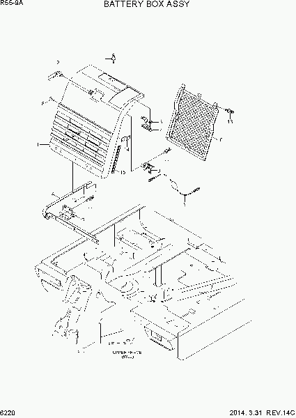 6220  BATTERY BOX ASSY   Hyundai R55-9A