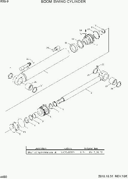 4450  BOOM SWING CYLINDER   Hyundai R55-9