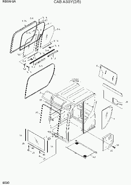 6030  CAB ASSY(2/5)   Hyundai R55W-9A