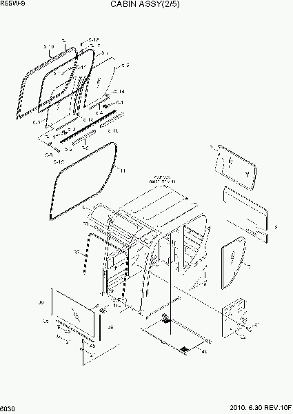 6030  CABIN ASSY(2/5)   Hyundai R55W-9