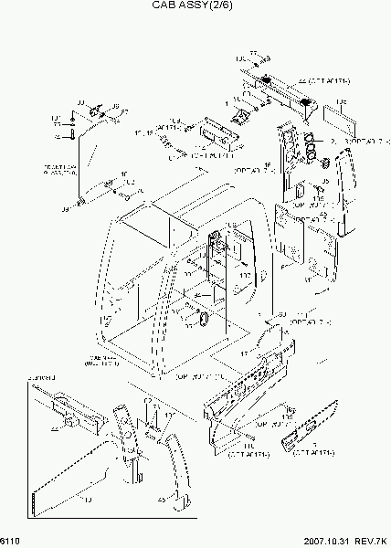 6110  CAB ASSY(2/6)   Hyundai R80-7