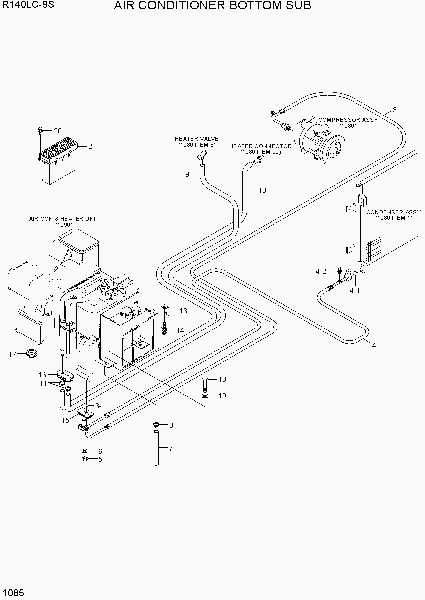 1085  AIR CONDITIONER BOTTOM SUB   Hyundai R140LC-9S(BRAZIL)