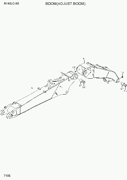 7105  BOOM(ADJUST BOOM)   Hyundai R140LC-9S(BRAZIL)