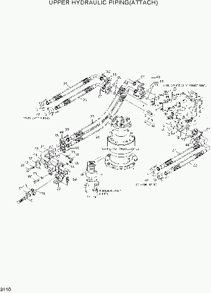 3110  UPPER HYDRAULIC PIPING(ATTACH)   Hyundai R210LC-7H(#9001-)