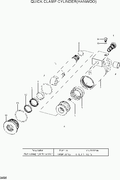 3456  QUICK CLAMP CYLINDER(HANWOO)   Hyundai R210LC-7H(#9001-)