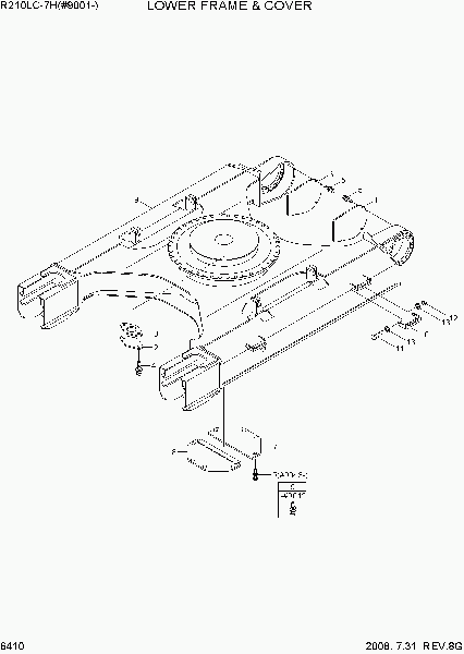 6410  LOWER FRAME & COVER   Hyundai R210LC-7H(#9001-)