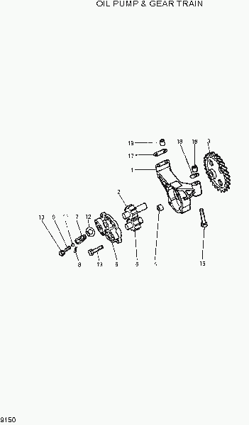 9150  OIL PUMP & GEAR TRAIN   Hyundai R210LC-7H(#9001-)