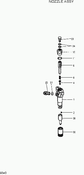 9340  NOZZLE ASSY   Hyundai R210LC-7H(#9001-)