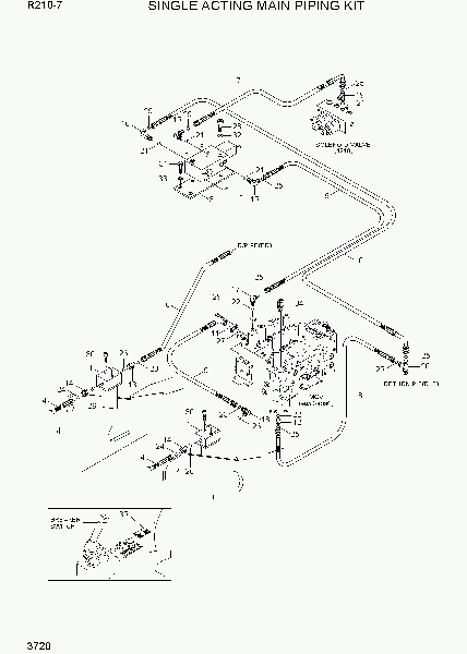 3720  SINGLE ACTING MAIN PIPING KIT   Hyundai R210-7(INDIA)