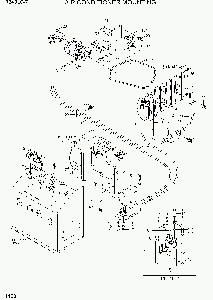 1100  AIR CONDITIONER MOUNTING   Hyundai R340LC-7(INDIA)