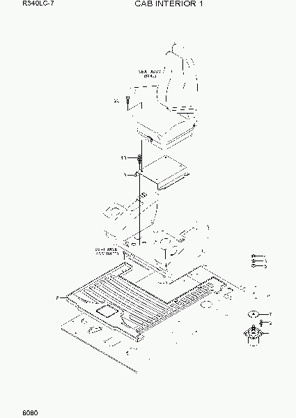 6080  CAB INTERIOR 1   Hyundai R340LC-7(INDIA)