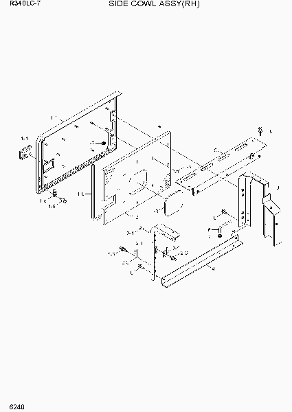6240  SIDE COWL ASSY(RH)   Hyundai R340LC-7(INDIA)