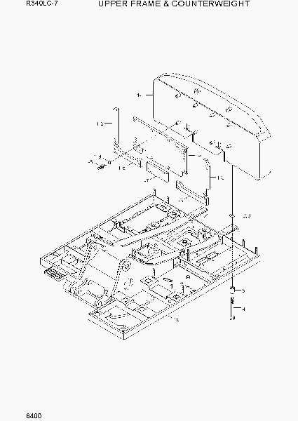 6400  UPPER FRAME & COUNTERWEIGHT   Hyundai R340LC-7(INDIA)