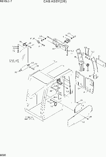 6030  CAB ASSY(2/6)   Hyundai R510LC-7(INDIA)