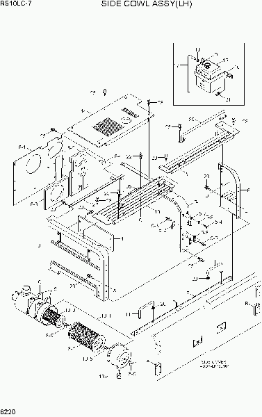 6220  SIDE COWL ASSY(LH)   Hyundai R510LC-7(INDIA)