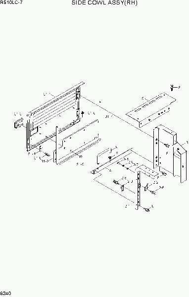 6240  SIDE COWL ASSY(RH)   Hyundai R510LC-7(INDIA)
